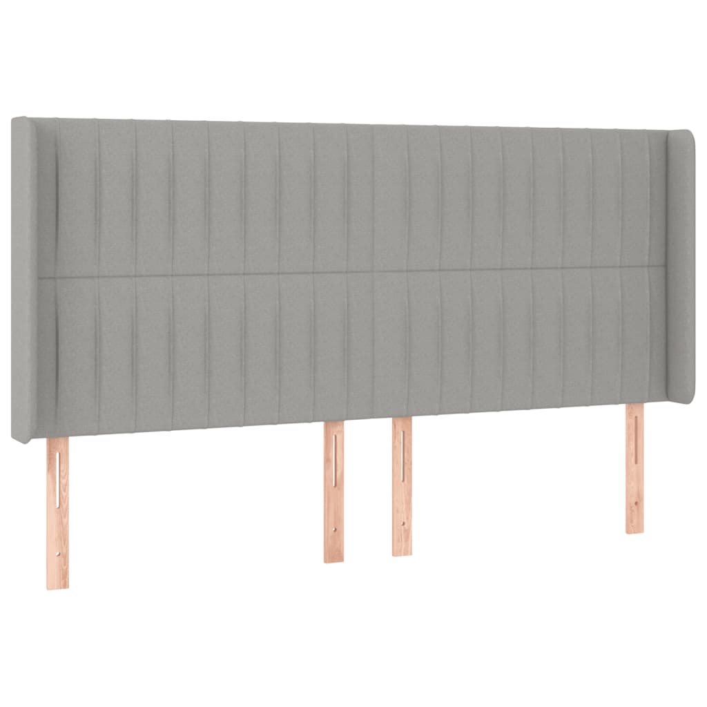 Krevet box spring s madracem LED svjetlosivi 180x200 cm tkanina