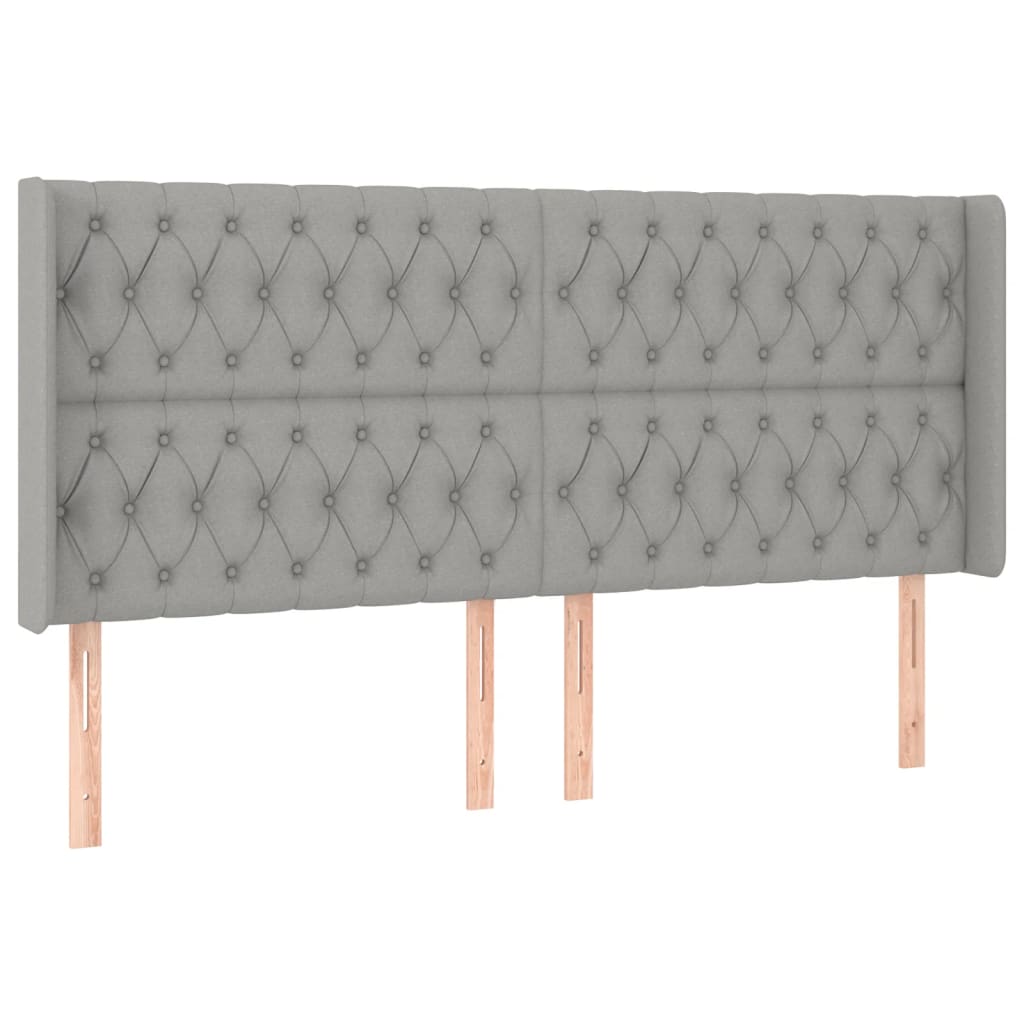Krevet box spring s madracem LED svjetlosivi 180x200 cm tkanina