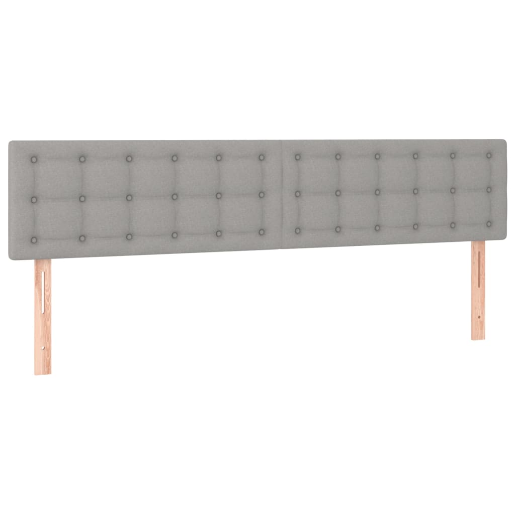 Krevet box spring s madracem LED svjetlosivi 180x200 cm tkanina