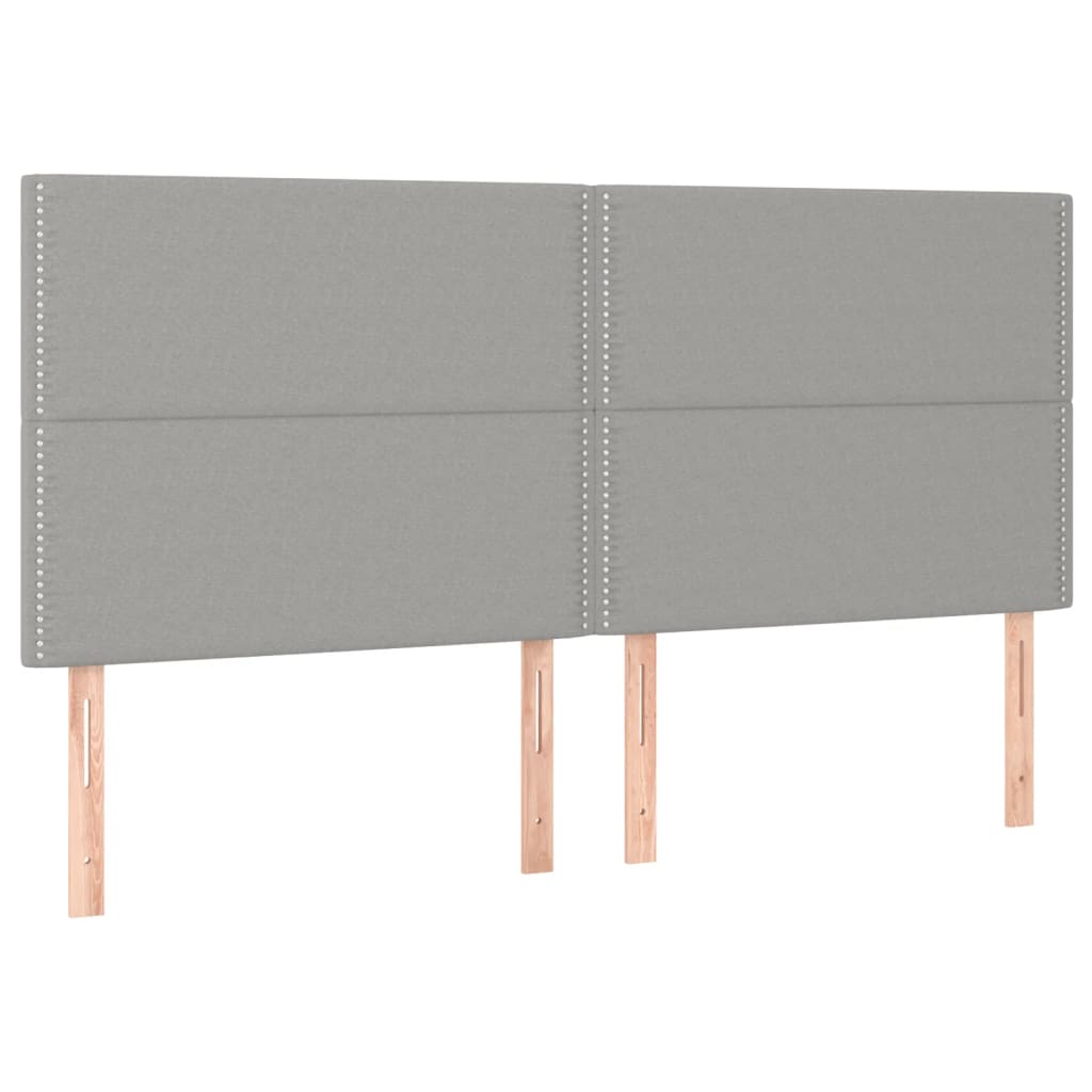Krevet box spring s madracem LED svjetlosivi 180x200 cm tkanina