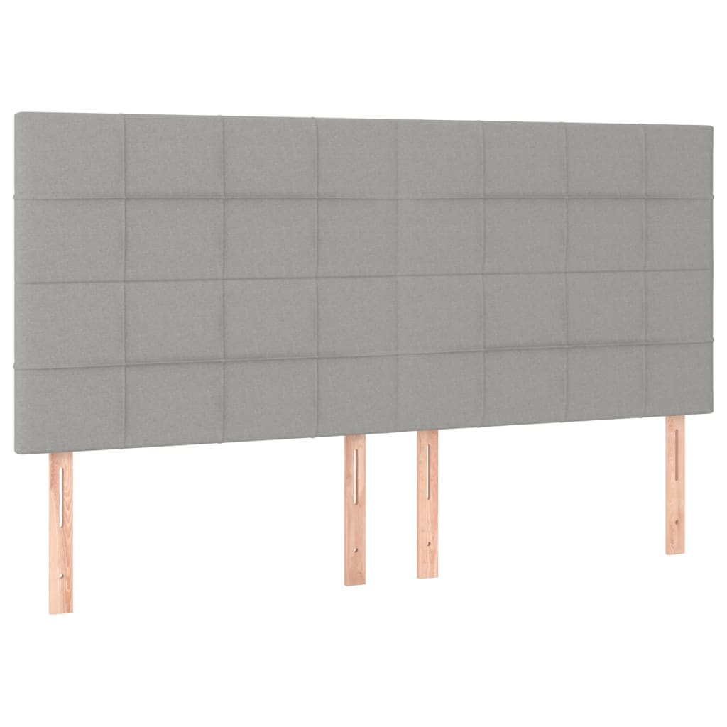 Krevet box spring s madracem LED svjetlosivi 180x200 cm tkanina