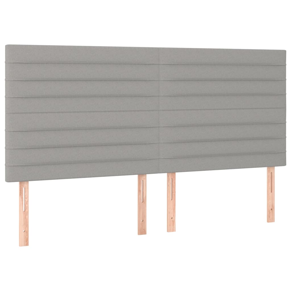 Krevet box spring s madracem LED svjetlosivi 180x200 cm tkanina