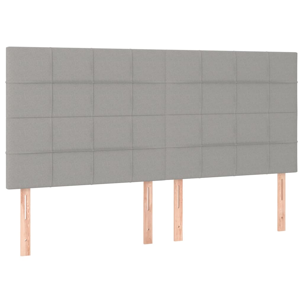 Krevet box spring s madracem LED svjetlosivi 180x200 cm tkanina