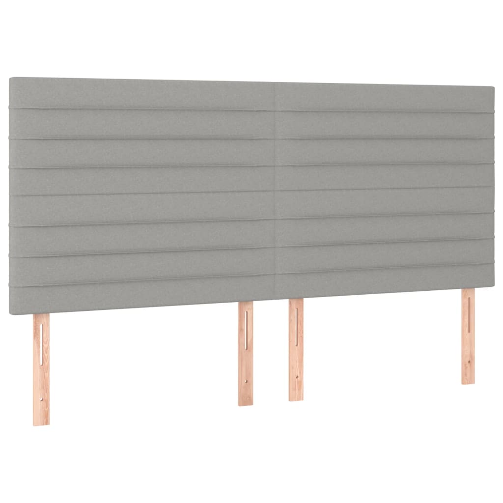 Krevet box spring s madracem LED svjetlosivi 180x200 cm tkanina