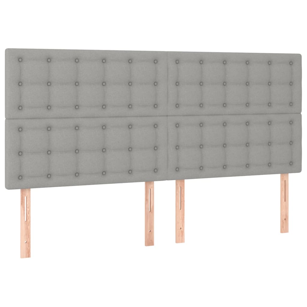 Krevet box spring s madracem LED svjetlosivi 180x200 cm tkanina
