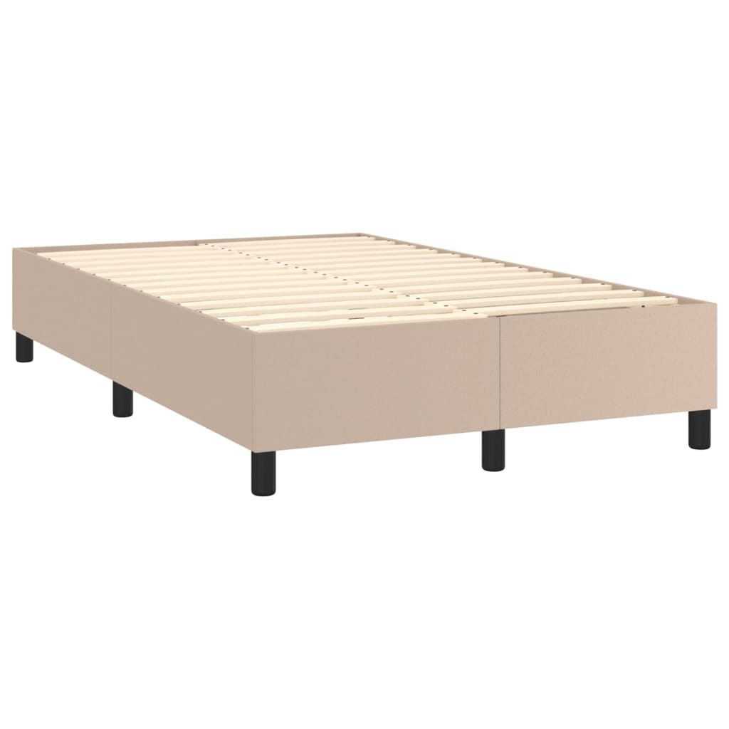 Krevet box spring madrac LED cappuccino 120x200cm umjetna koža