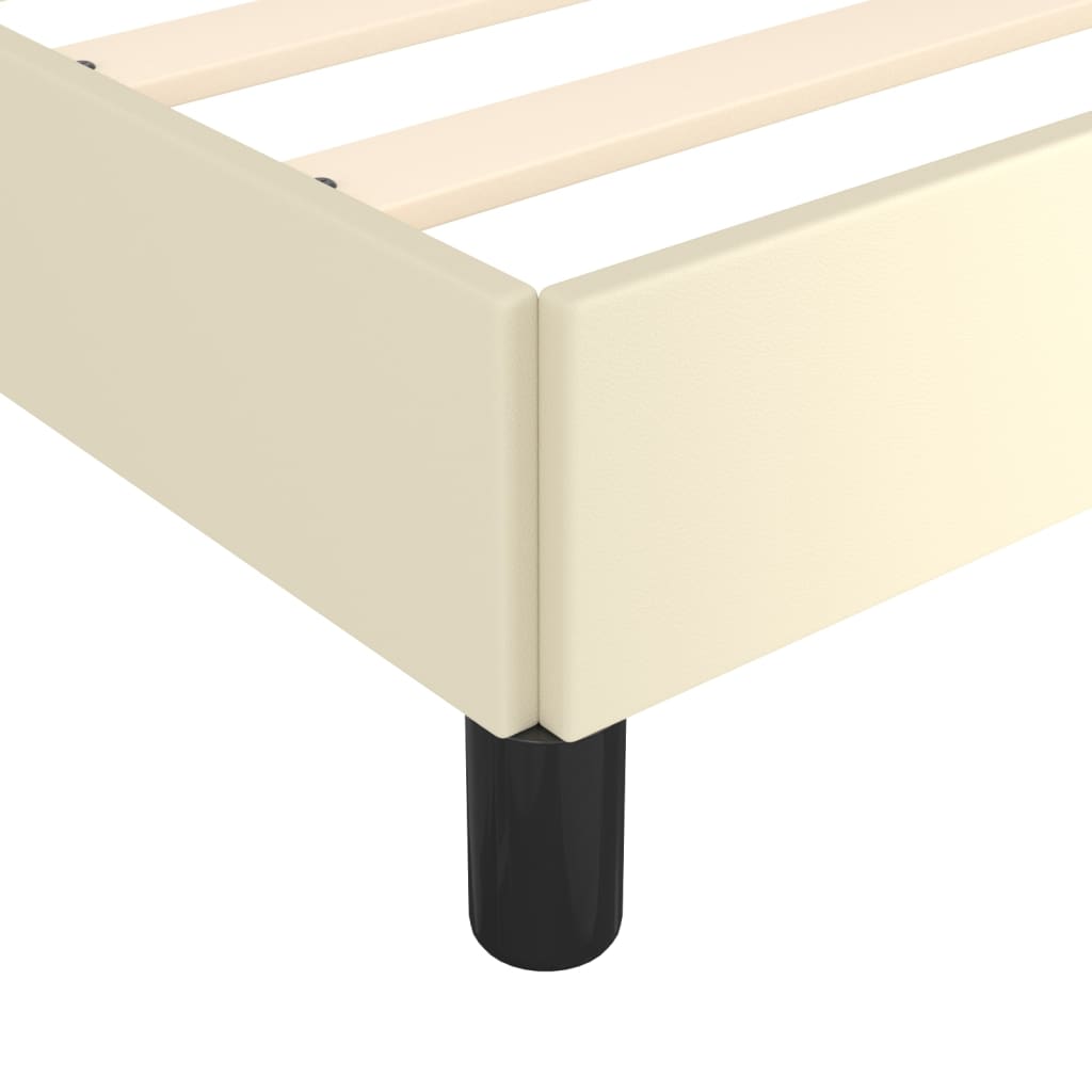Okvir za krevet s uzglavljem krem 120x200 cm od umjetne kože