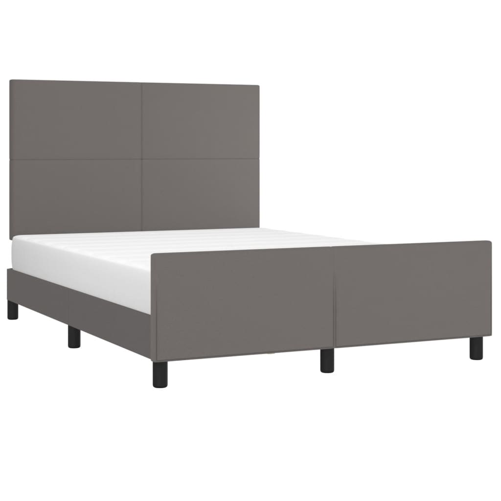 Okvir za krevet s uzglavljem sivi 140x200 cm od umjetne kože