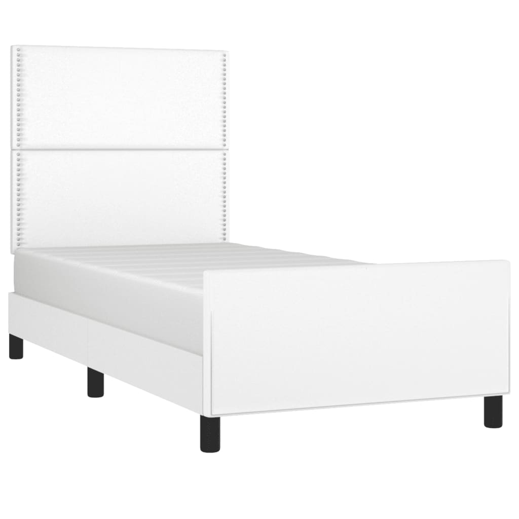 Okvir za krevet s uzglavljem bijeli 100x200 cm od umjetne kože