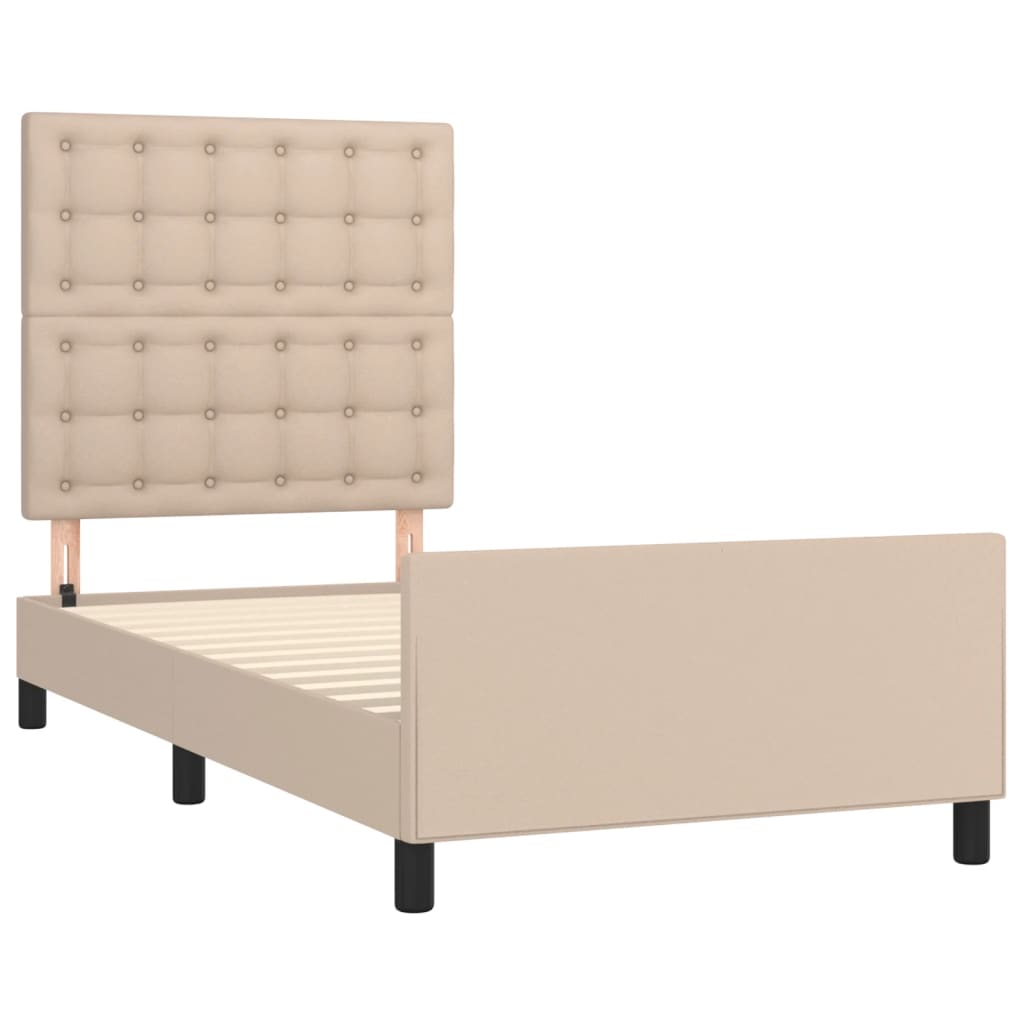 Okvir za krevet s uzglavljem cappuccino 80x200 cm umjetna koža