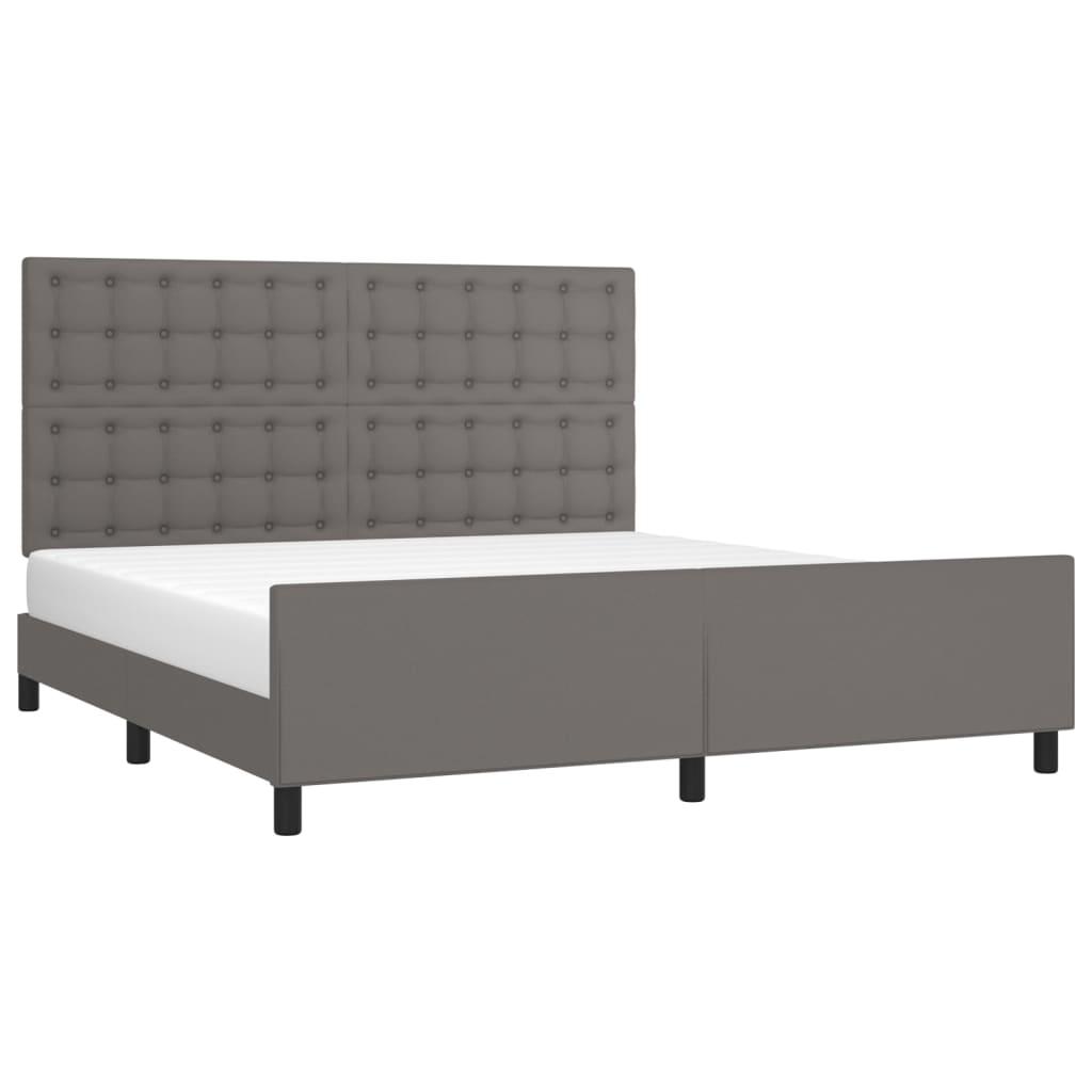 Okvir za krevet s uzglavljem sivi 180x200 cm od umjetne kože