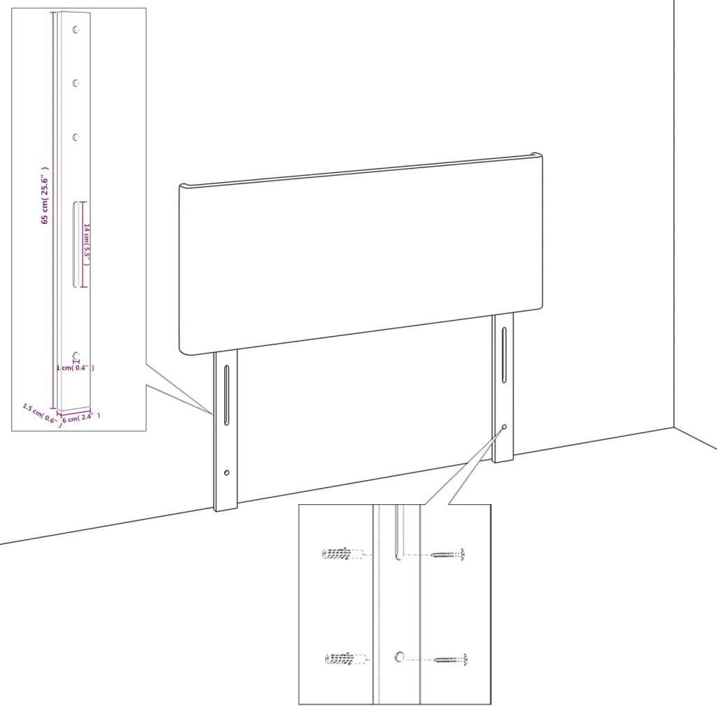 Okvir za krevet s uzglavljem sivi 180x200 cm od umjetne kože
