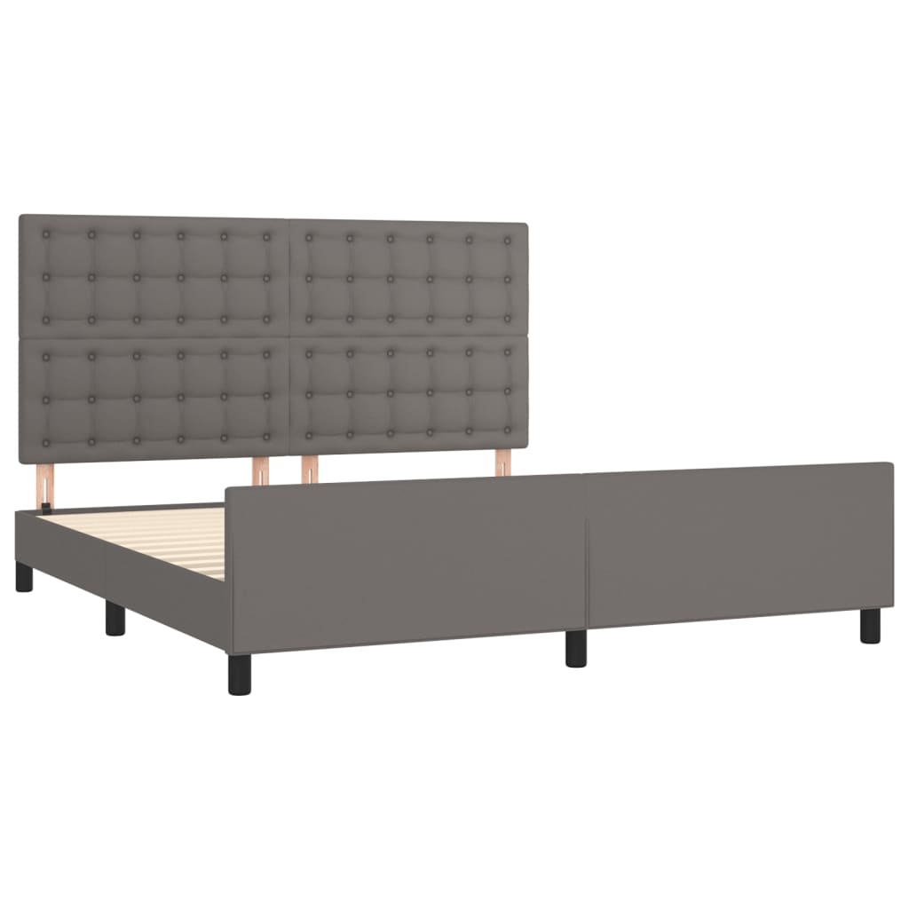 Okvir za krevet s uzglavljem sivi 180x200 cm od umjetne kože