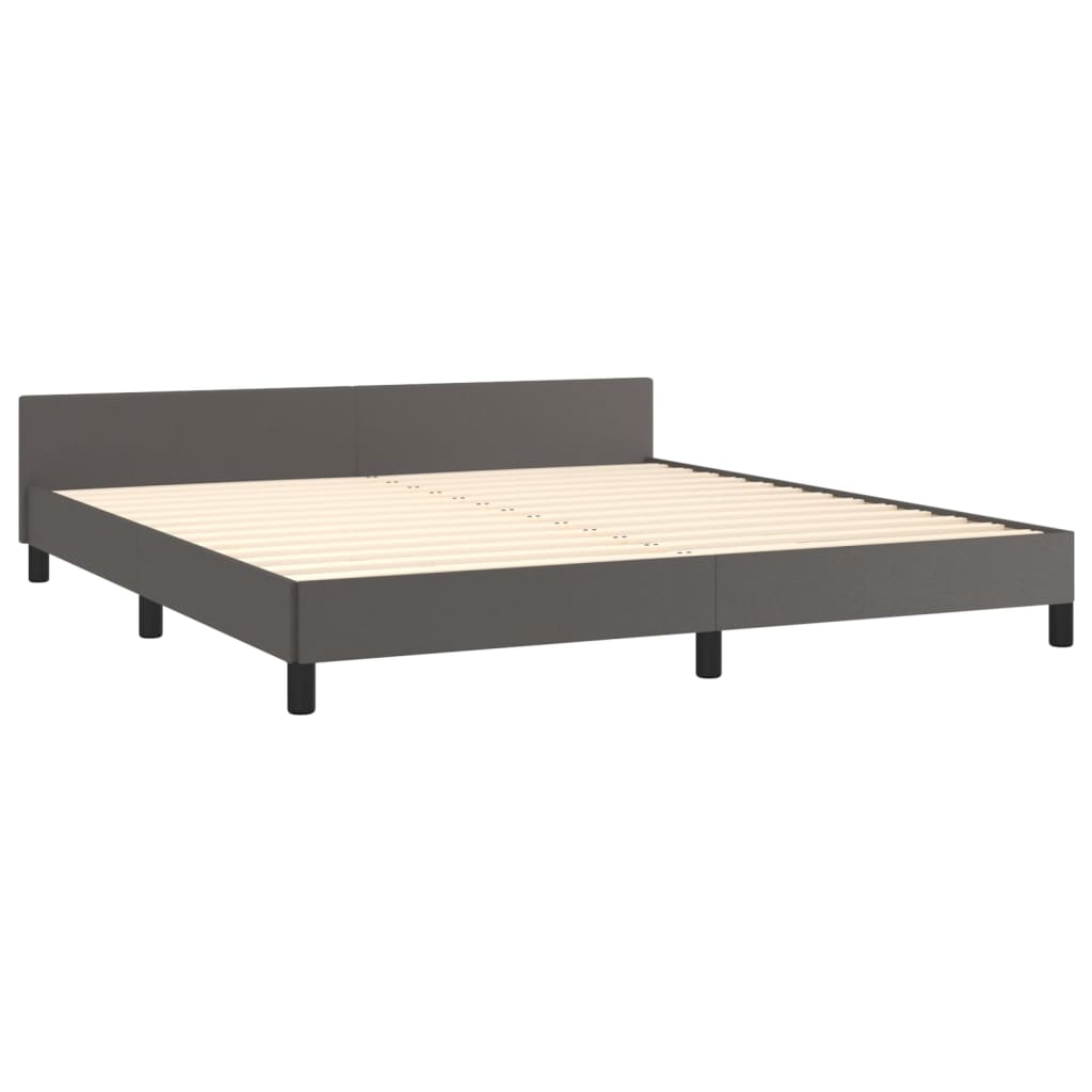 Okvir za krevet s uzglavljem sivi 180x200 cm od umjetne kože