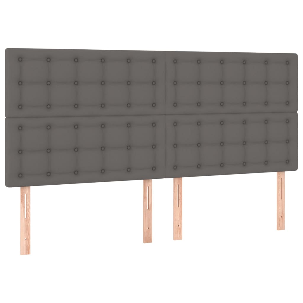 Okvir za krevet s uzglavljem sivi 180x200 cm od umjetne kože