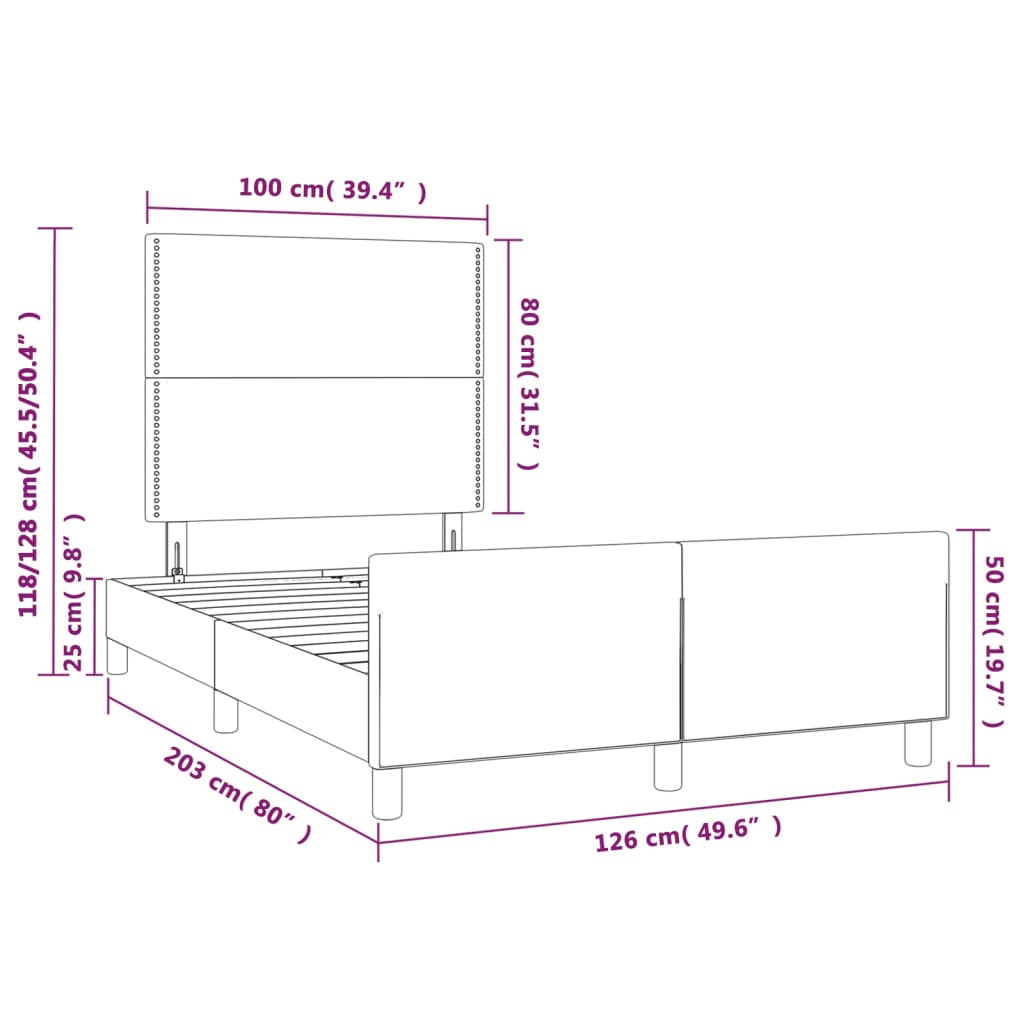 Okvir za krevet s uzglavljem ružičasti 120 x 200 cm baršunasti
