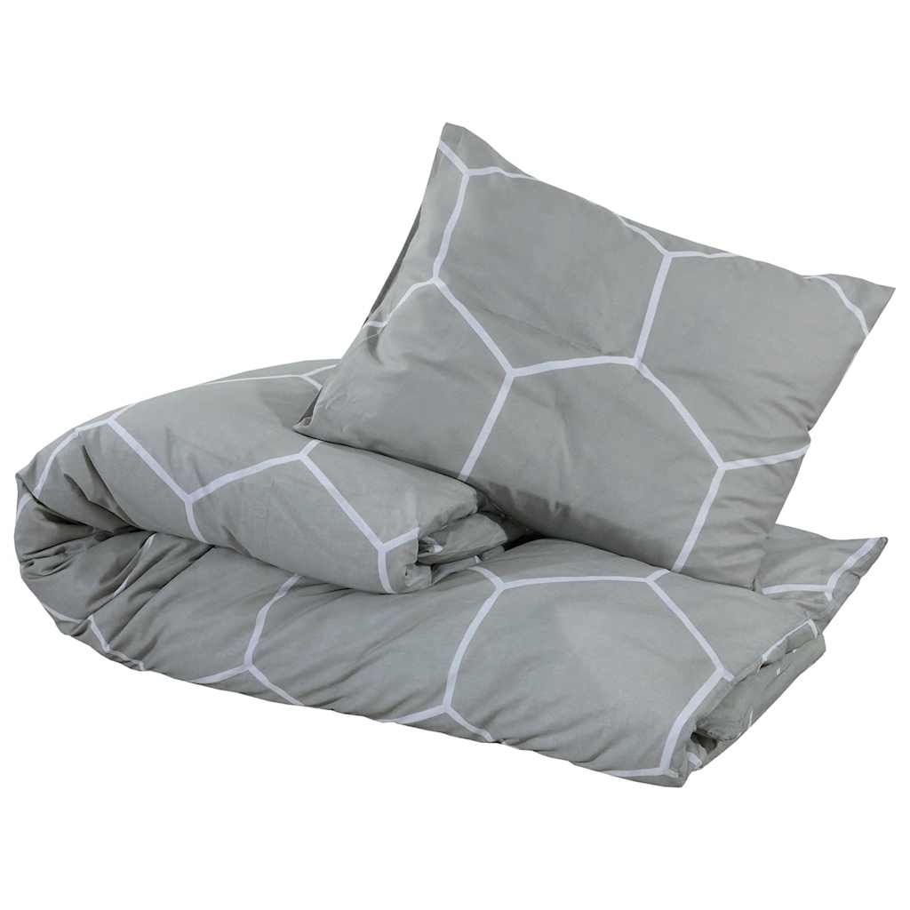 Set posteljine za poplun sivi 200x220 cm pamučni