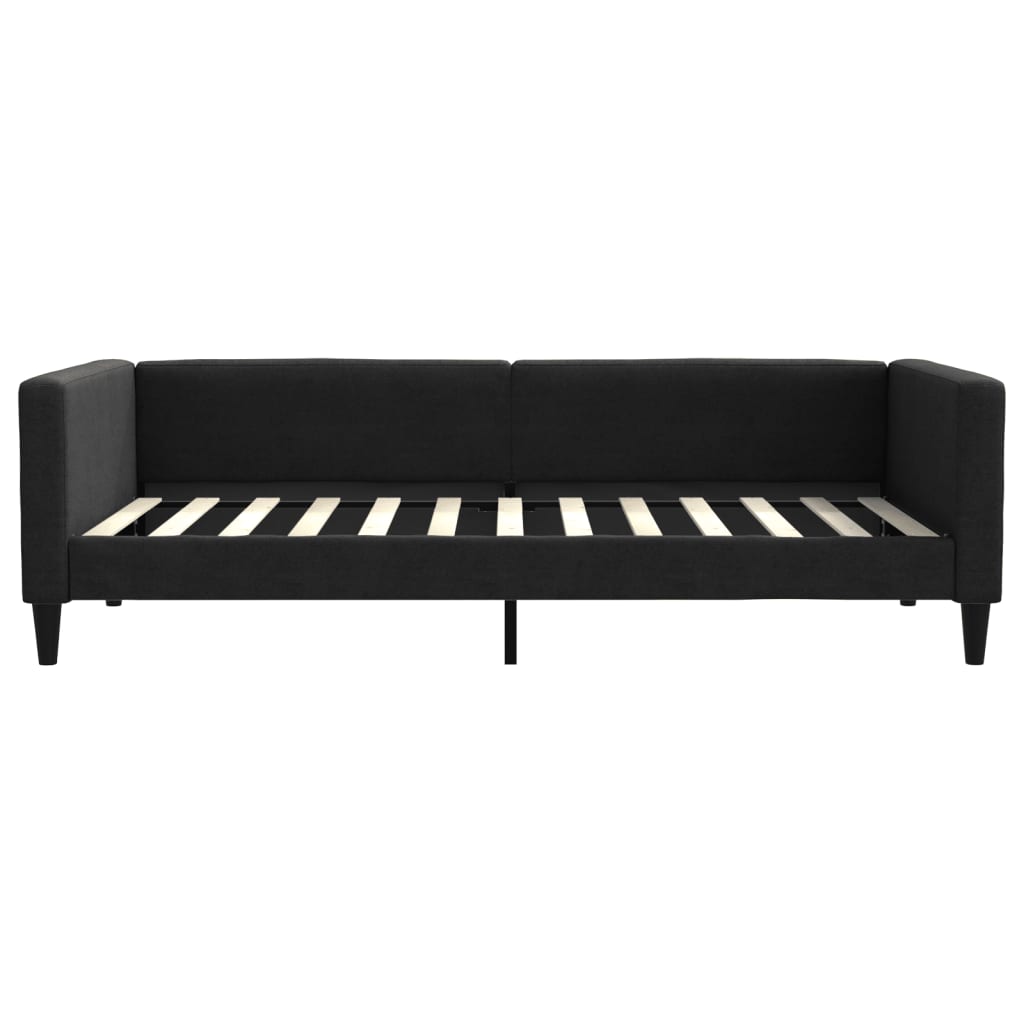 Dnevni krevet s madracem crni 100 x 200 cm od tkanine