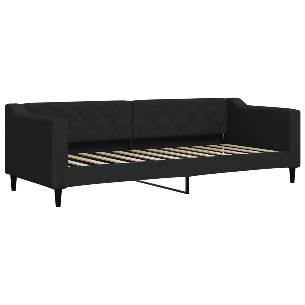 Dnevni krevet s madracem crni 80 x 200 cm od tkanine