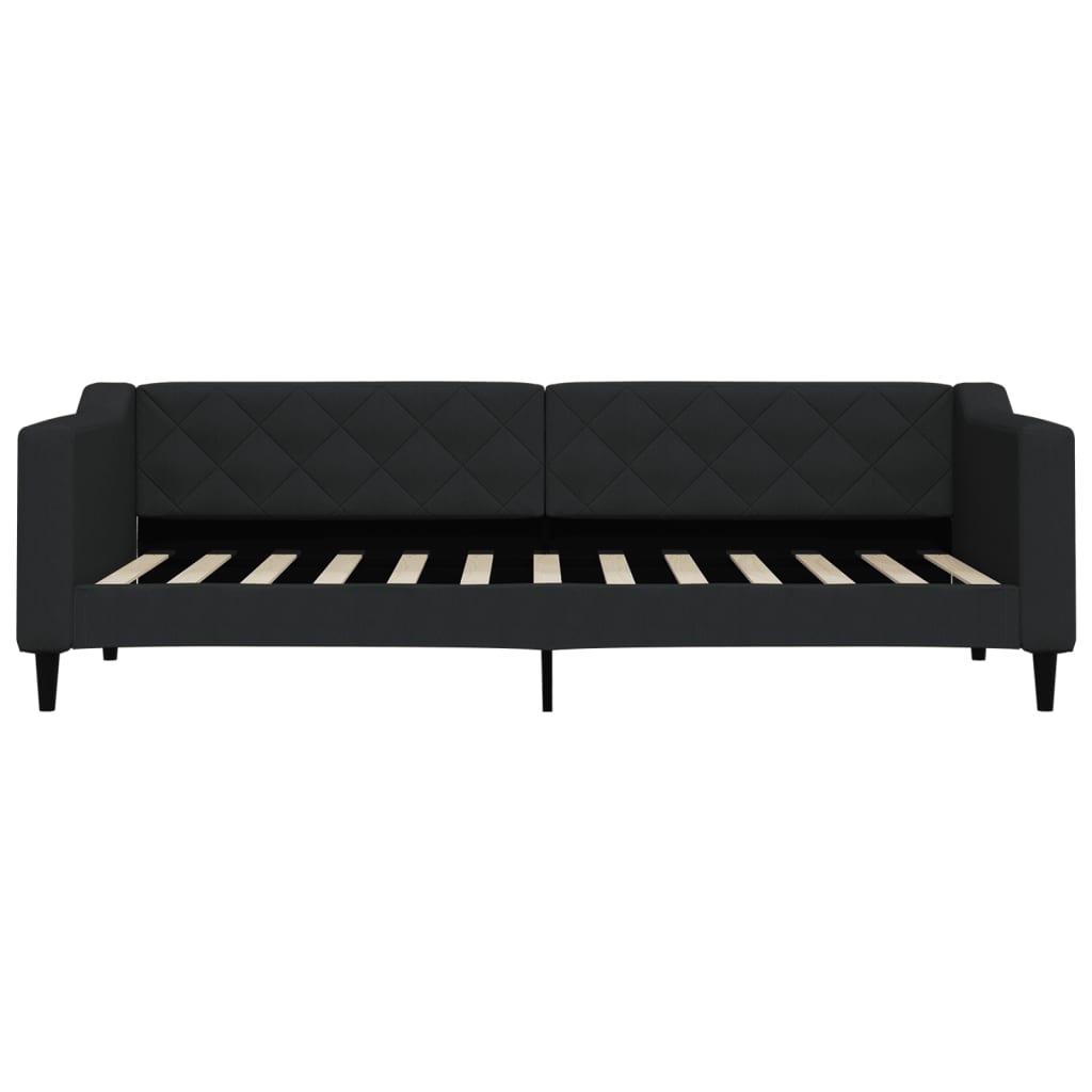 Dnevni krevet s madracem crni 80 x 200 cm od tkanine
