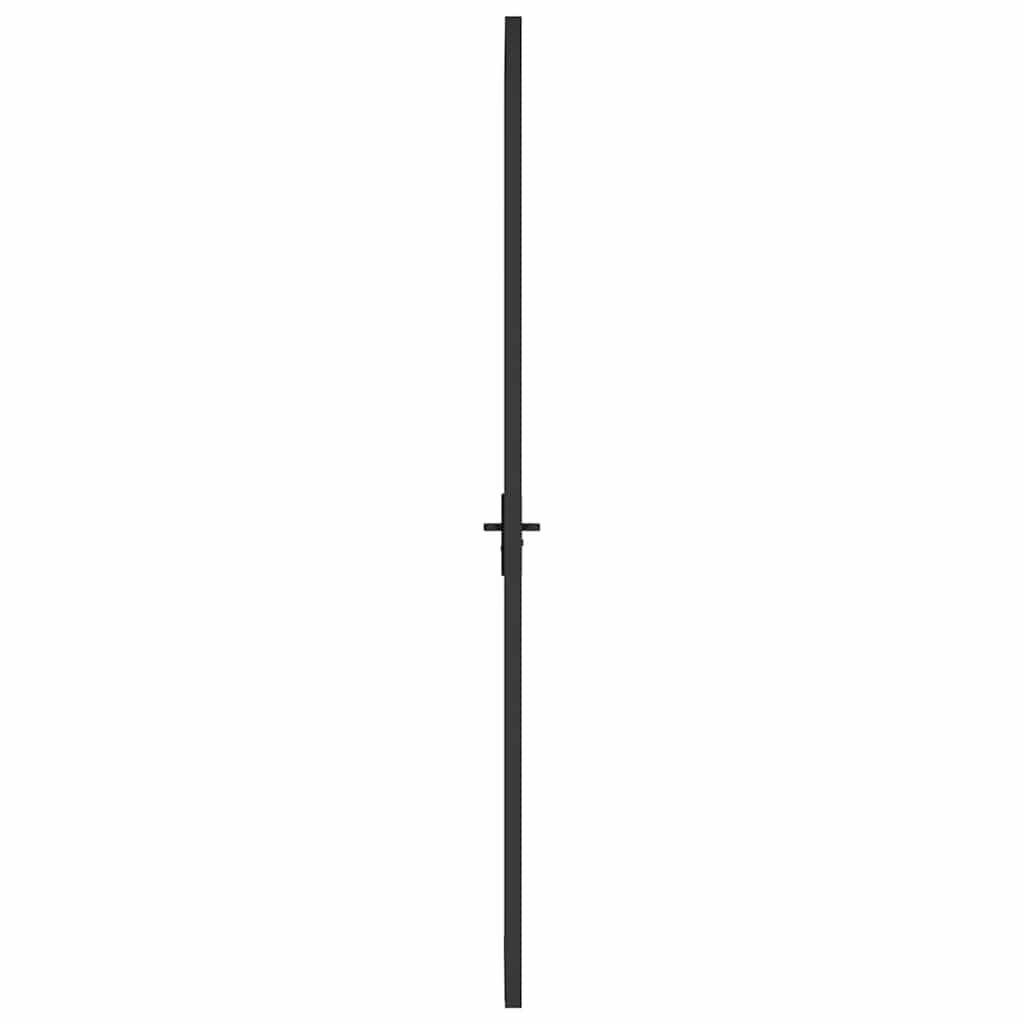 Unutarnja vrata 93 x 201,5 cm crna od mat stakla i aluminija
