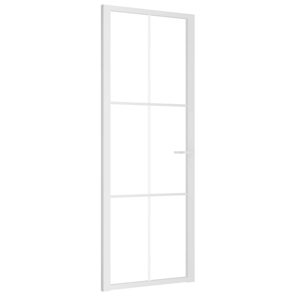 Unutarnja vrata 76 x 201,5 cm Bijela od ESG stakla i aluminija