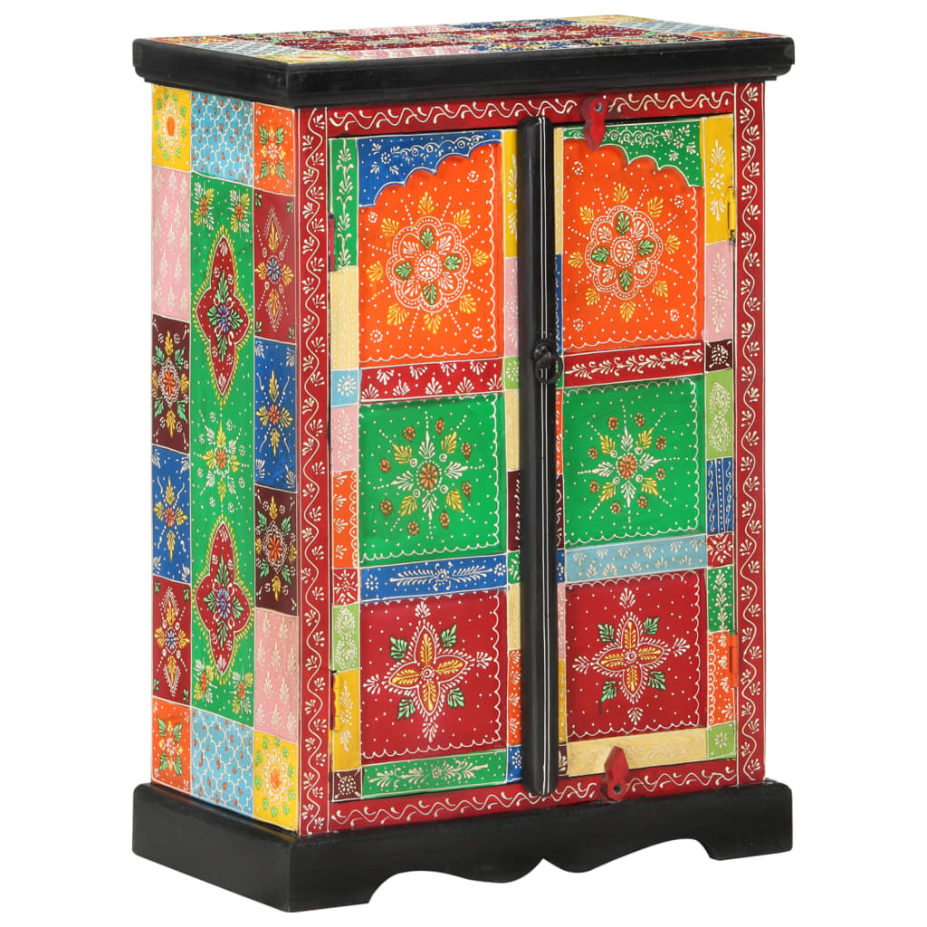 Ručno obojena komoda s vratima 53x30x75 cm masivno drvo manga