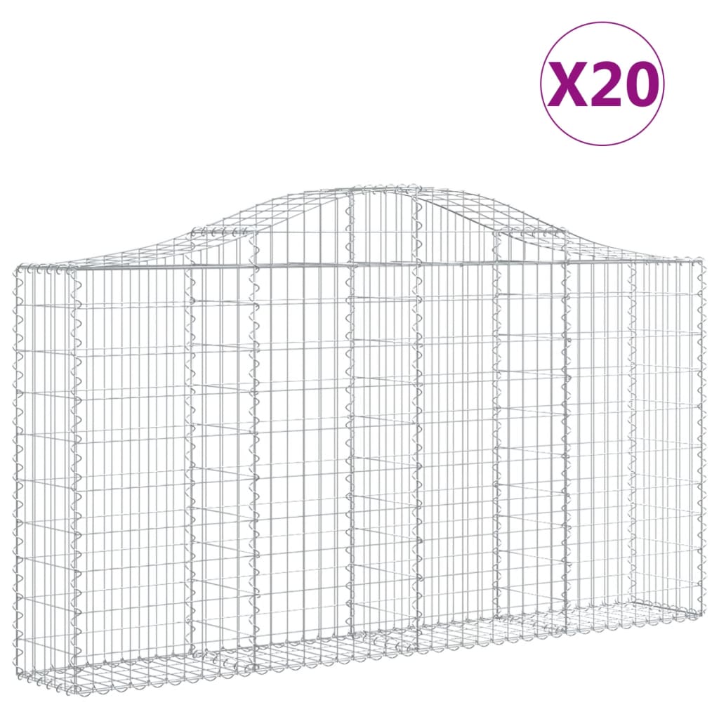 Lučne gabionske košare 20kom 200x30x100/120cm pocinčano željezo