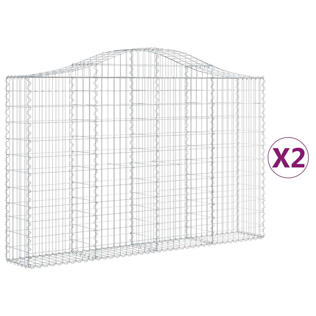 Lučne gabionske košare 2 kom 200x30x120/140cm pocinčano željezo