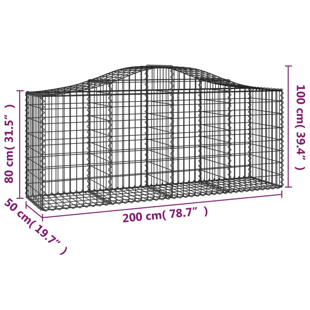 Lučne gabionske košare 18 kom 200x50x80/100cm pocinčano željezo