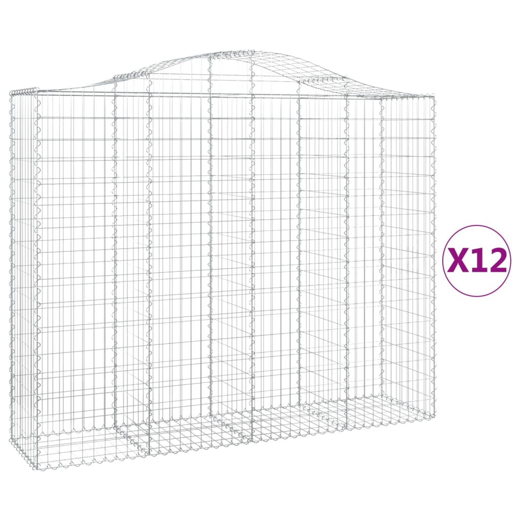 Lučne gabionske košare 12kom 200x50x160/180cm pocinčano željezo