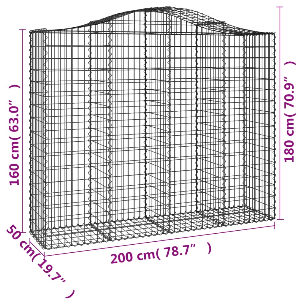 Lučne gabionske košare 20kom 200x50x160/180cm pocinčano željezo