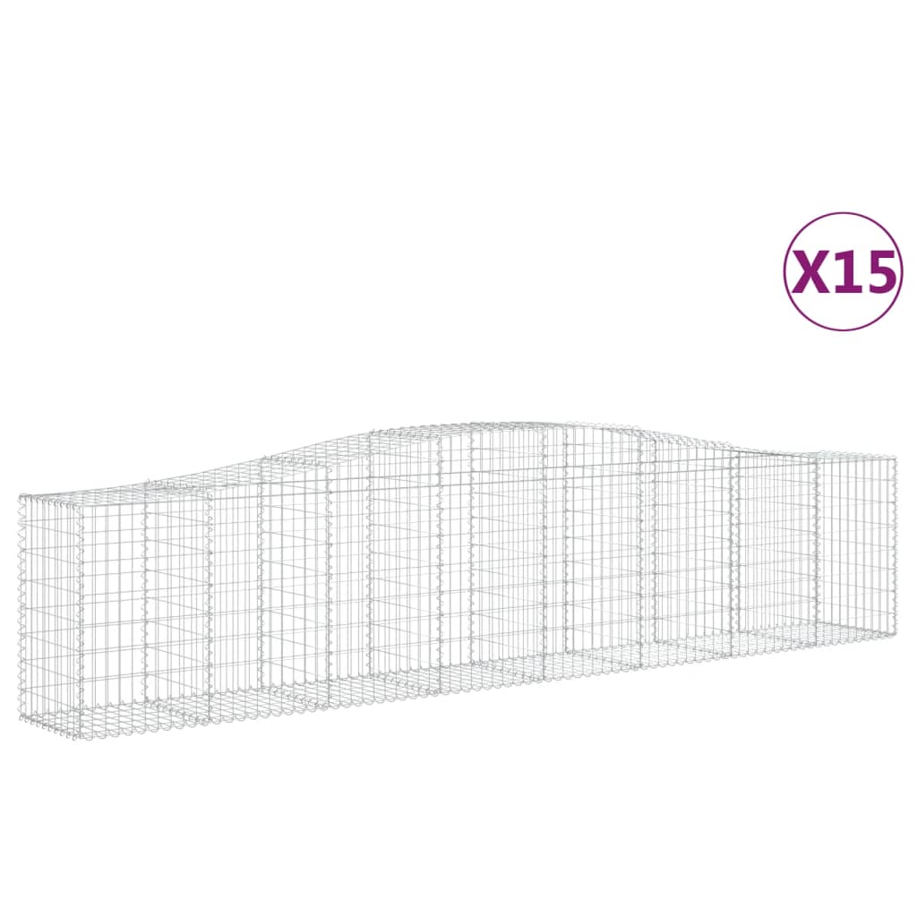 Lučne gabionske košare 15 kom 400x50x80/100cm pocinčano željezo