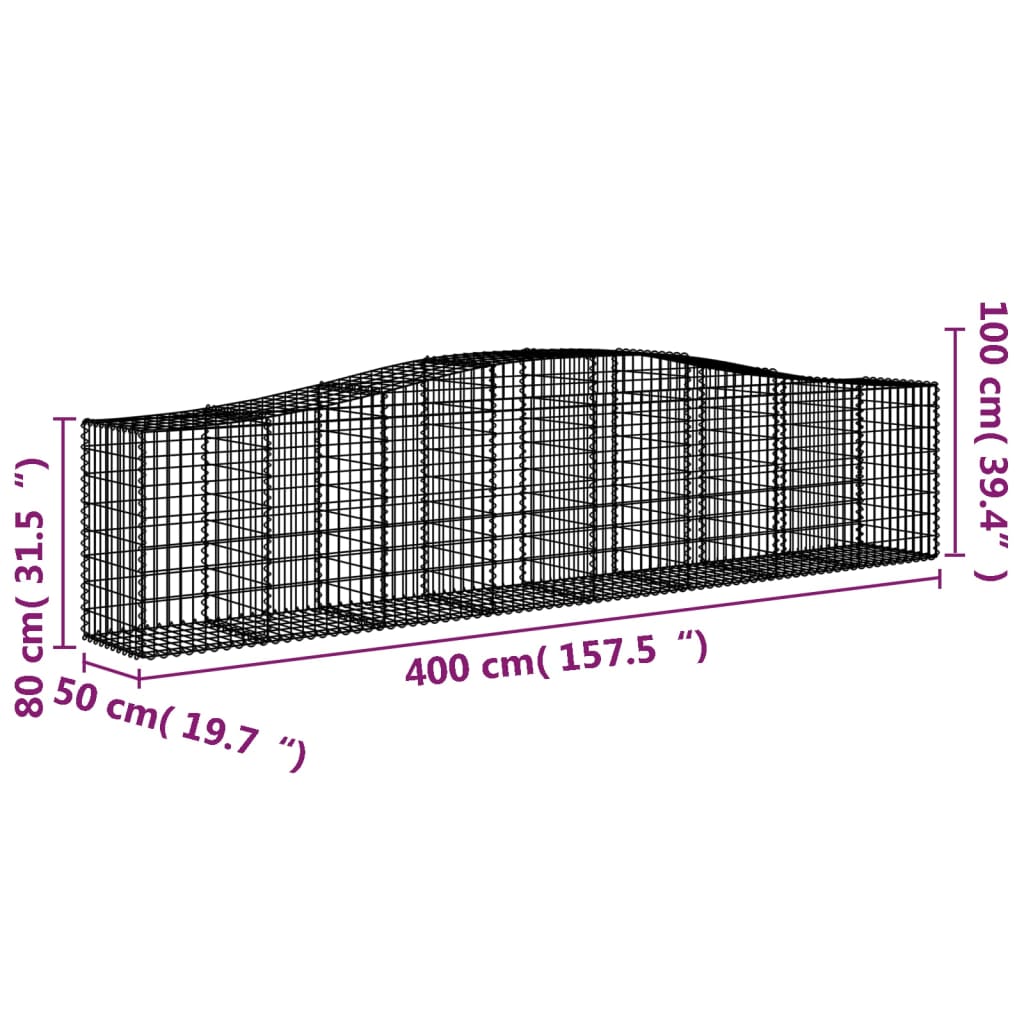 Lučne gabionske košare 15 kom 400x50x80/100cm pocinčano željezo