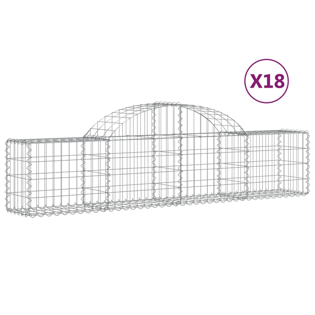 Lučne gabionske košare 18 kom 200x30x40/60 cm pocinčano željezo