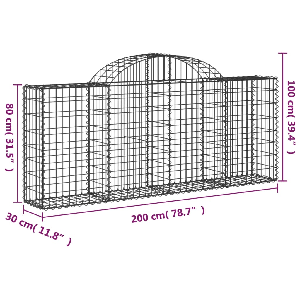Lučne gabionske košare 50 kom 200x30x80/100cm pocinčano željezo