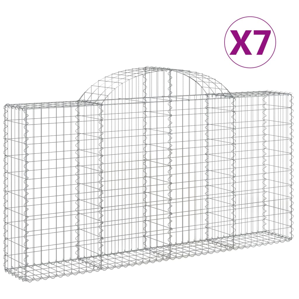 Lučne gabionske košare 7 kom 200x30x100/120cm pocinčano željezo