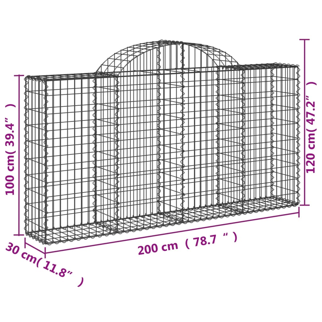 Lučne gabionske košare 14kom 200x30x100/120cm pocinčano željezo