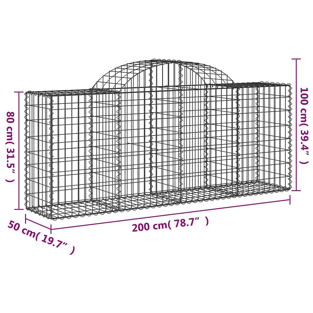 Lučne gabionske košare 20 kom 200x50x80/100cm pocinčano željezo
