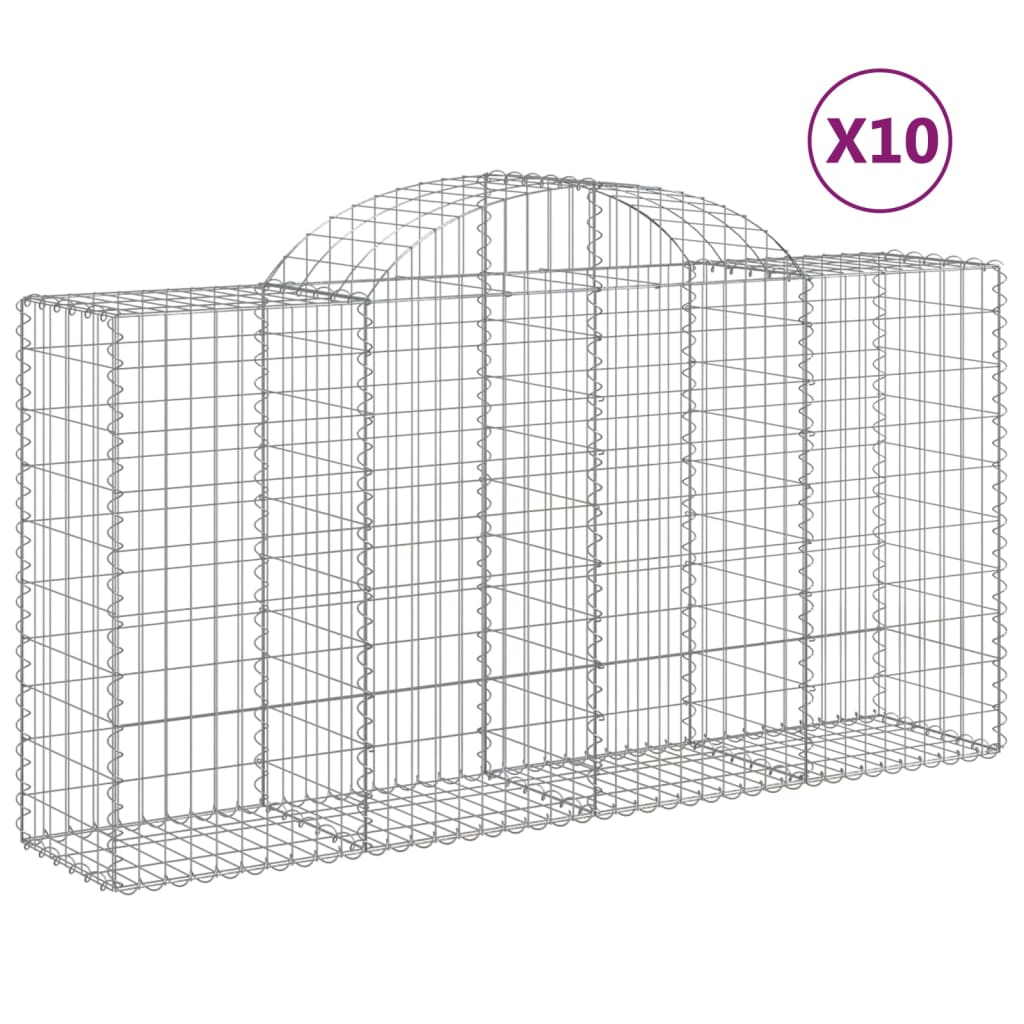Lučne gabionske košare 10kom 200x50x100/120cm pocinčano željezo