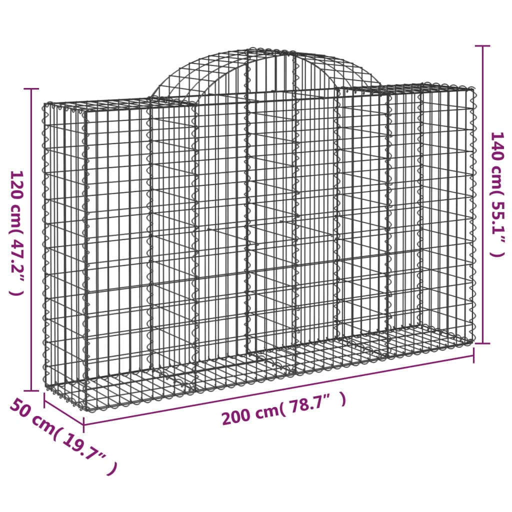 Lučne gabionske košare 20kom 200x50x120/140cm pocinčano željezo