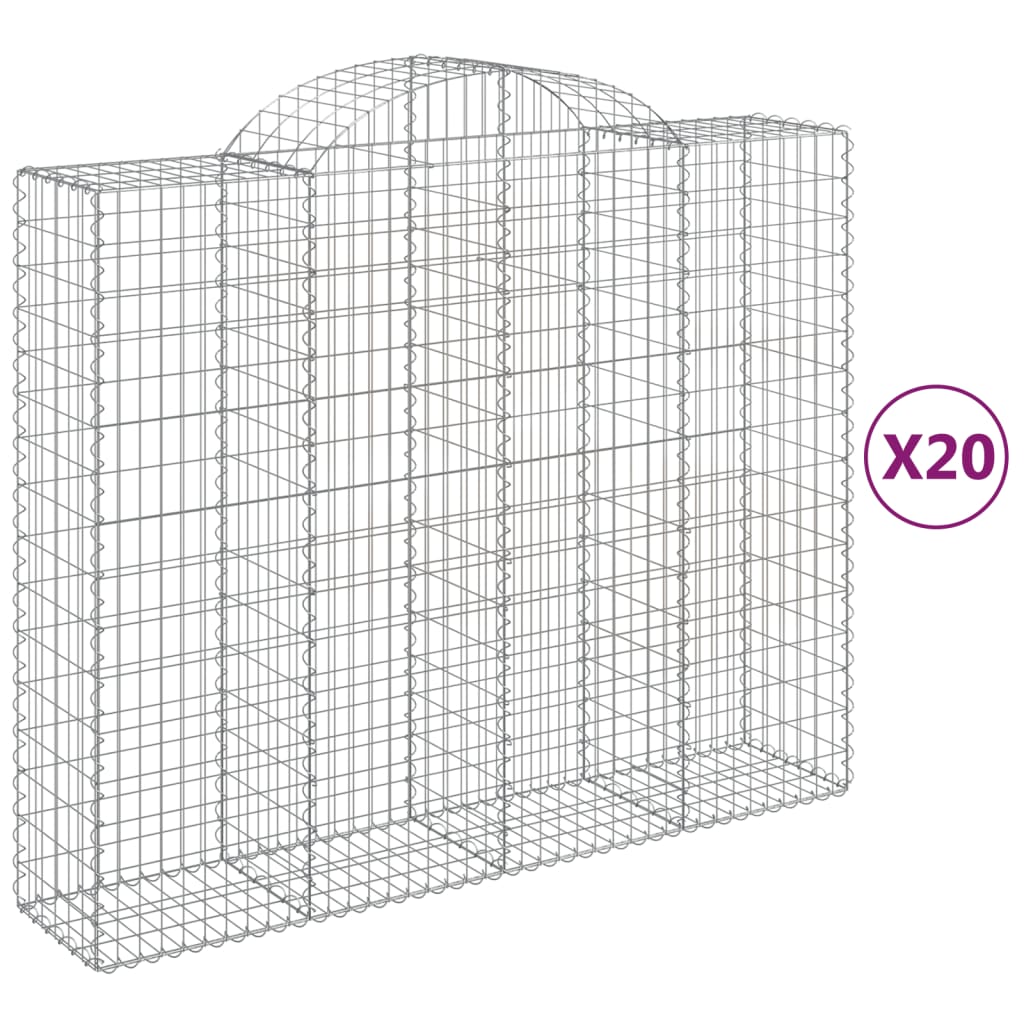 Lučne gabionske košare 20kom 200x50x160/180cm pocinčano željezo