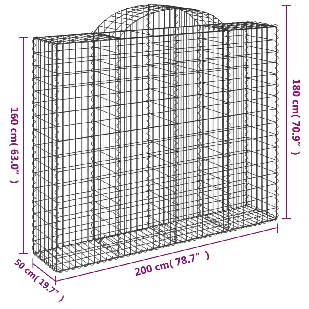 Lučne gabionske košare 20kom 200x50x160/180cm pocinčano željezo