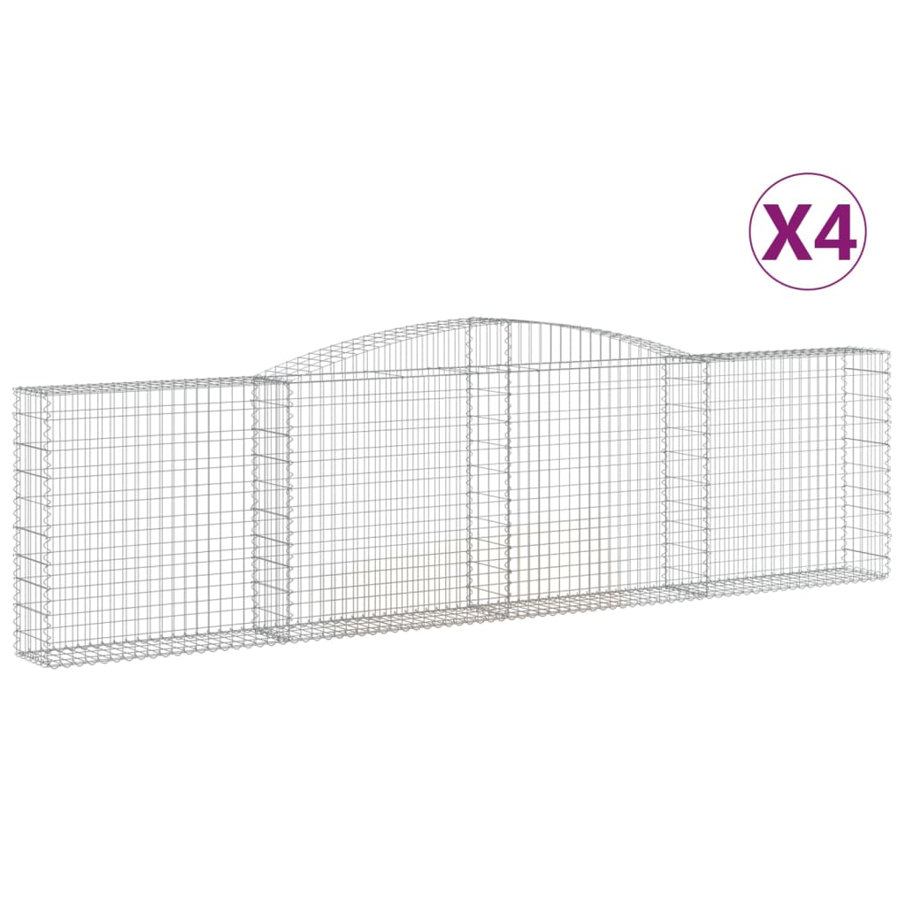 Lučne gabionske košare 4 kom 400x30x100/120cm pocinčano željezo