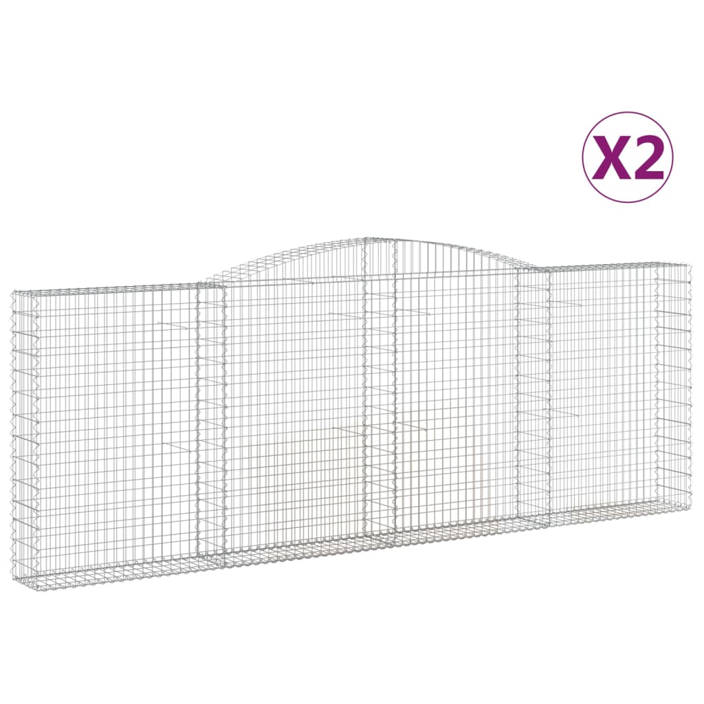 Lučne gabionske košare 2 kom 400x30x140/160cm pocinčano željezo