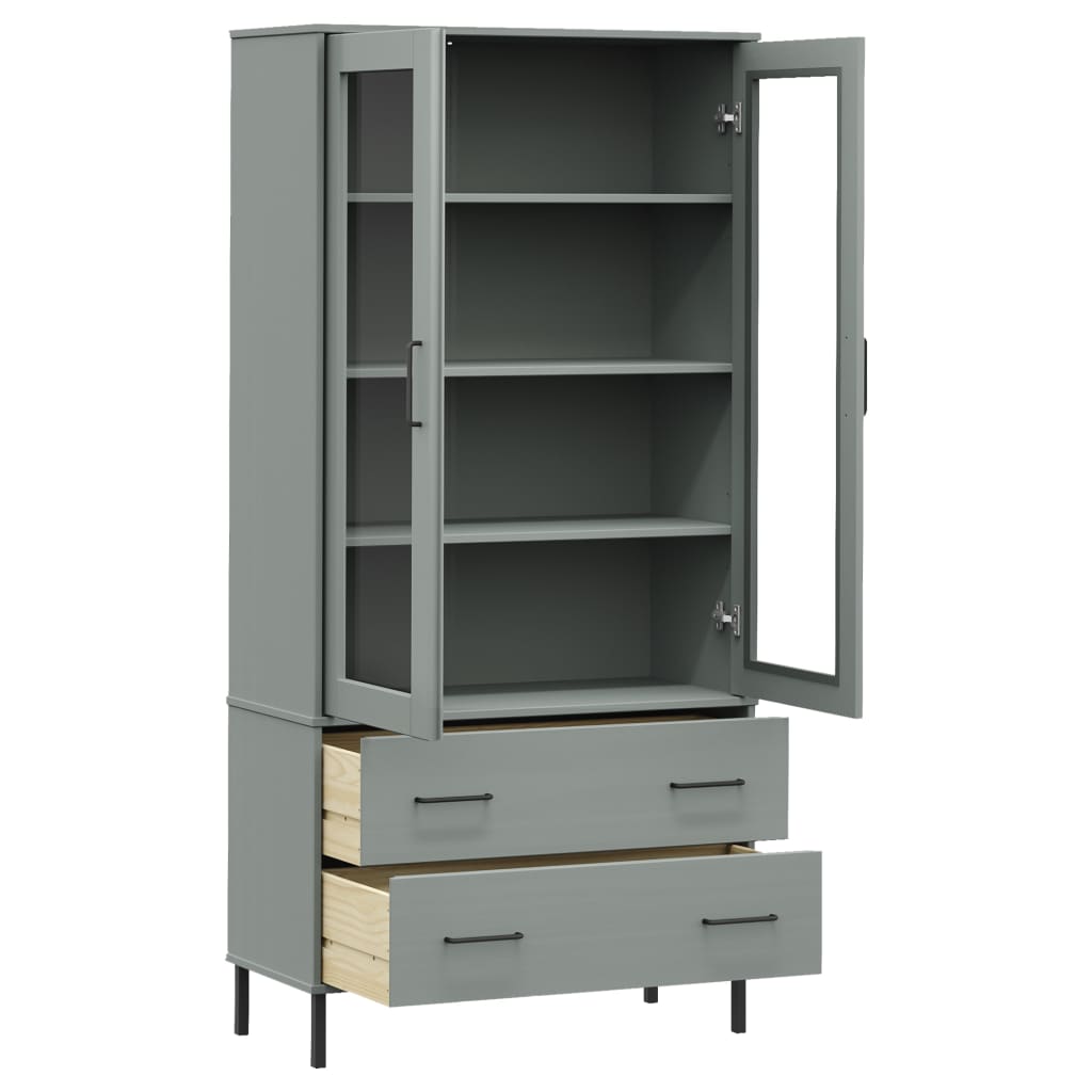 Regal za knjige sivi 85 x 35 x 172,5 cm od masivnog drva OSLO
