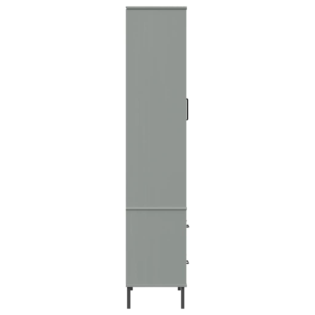 Regal za knjige sivi 85 x 35 x 172,5 cm od masivnog drva OSLO