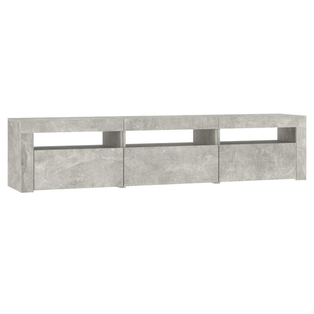 TV ormarić s LED svjetlima siva boja betona 180x35x40 cm