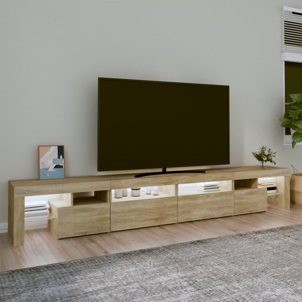 TV ormarić s LED svjetlima boja hrasta sonome 260x36,5x40 cm