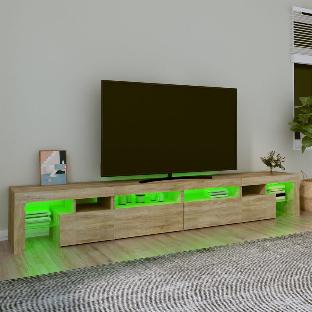 TV ormarić s LED svjetlima boja hrasta sonome 260x36,5x40 cm